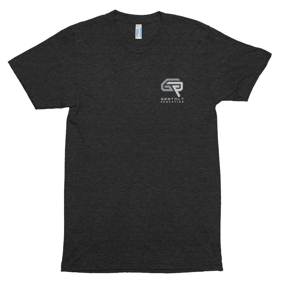 American Apparel Tri-Blend Tee [Embroidered Chest Logo & Quote on Back]